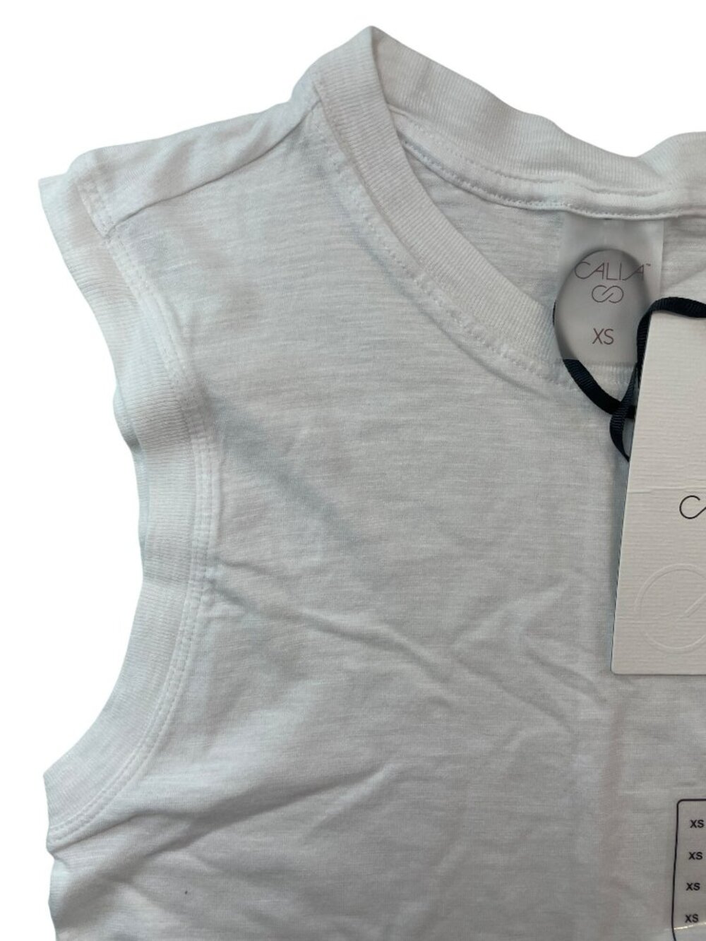 Calia Everyday Slub Muscle Tee White Odor Control Breathable Women's Size XS NWT - Picture 3 of 5